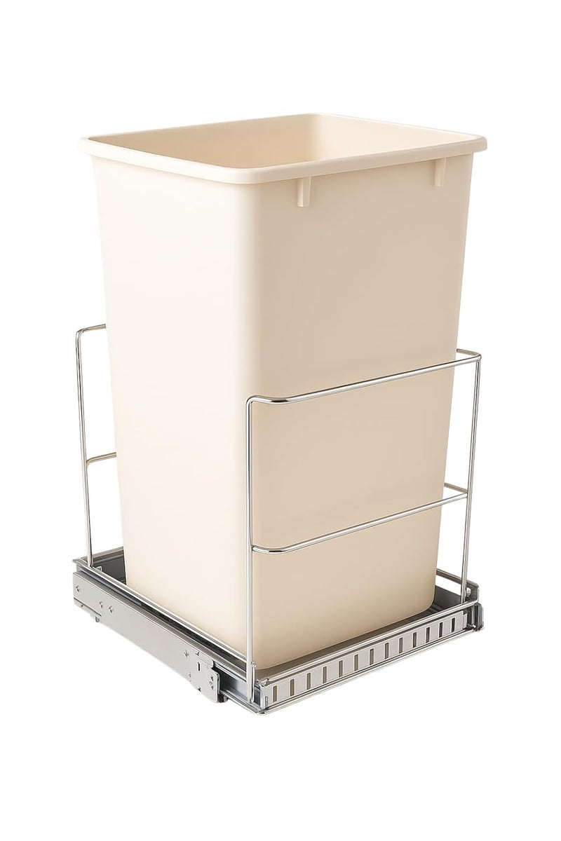 HOLDN’ STORAGE Pull-Out Trash Can for Cabinet - 9 Gal / 36 qt - Heavy-Duty Chrome, Smooth Slide with Trash Bag Storage - Requires at Least 11" Cabinet Opening (Trash Bin Not Included) - Image 1