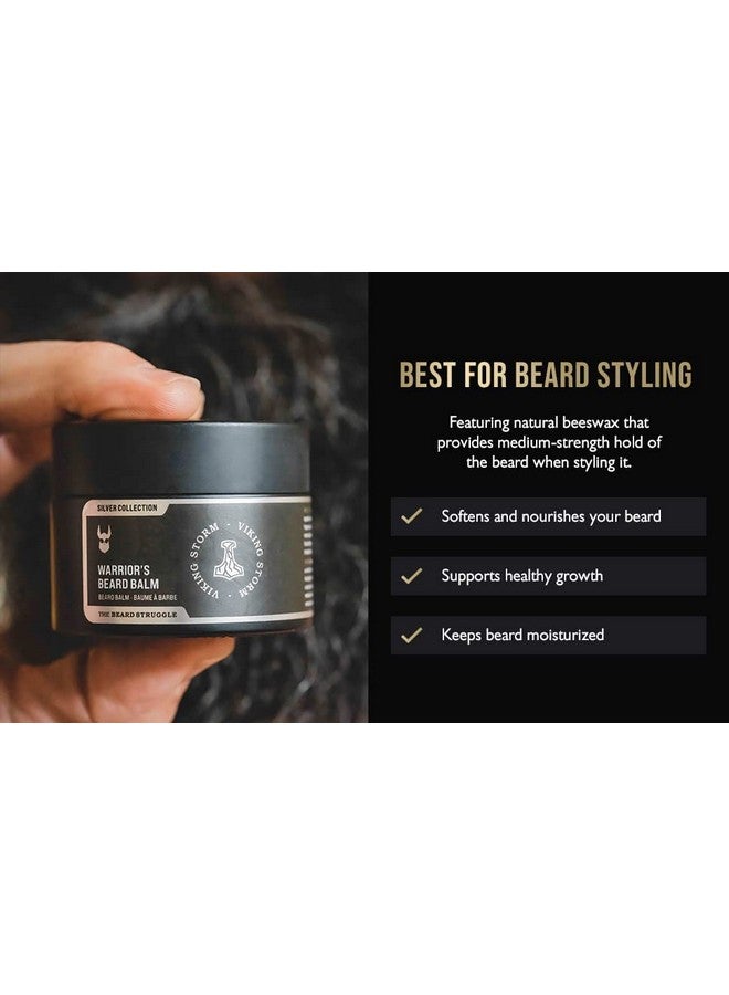 The Beard Struggle Warrior’S Beard Balm Silver Collection Viking Storm Nongreasy Lowhold Formula Luxurious Colognegrade Fragrances 100% Natural Ingredients 50G / 1.76 Us. Oz. - Image 3