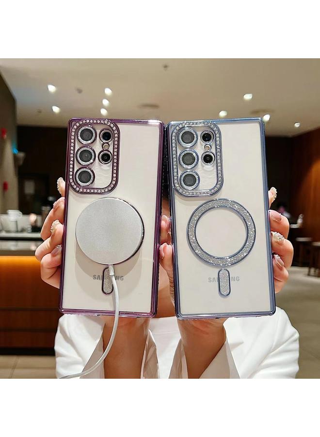 S-TOP Case For Samsung Galaxy S22 Ultra 5G Diamond Gradient Plated MagSafe TPU Phone Case - Image 4