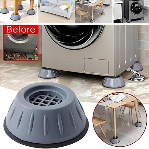 Oblivion Anti-Vibration Pads for Washing Machine 4Pcs – Noise Cancelling Feet, Shock Absorber Bushes, Leveling Support Legs with Suction Base, Durable Round Washer Stand for Stability and Reduction - Image 5