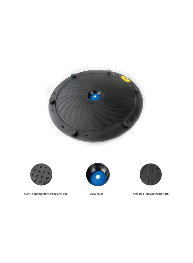 PROMASS Half Ball Balance Trainer - 46Cm Anti Slip Half Balance Ball With Resistance Bands And Foot Pump, Exercise Ball For Yoga, Fitness, Core Training, Home Gym Workout - Image 2