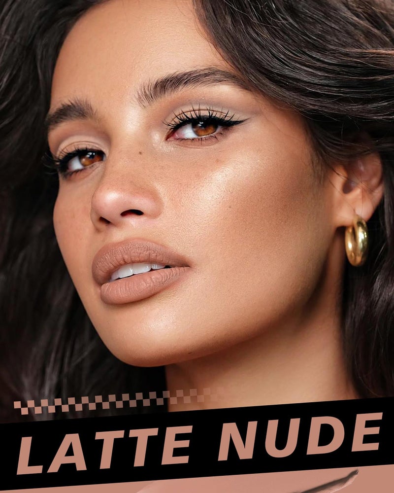 HOOMUSS Nude Lipstick Long Lasting, Matte Liquid Lipsticks for Women Non Transfer Smudgeproof Smooth and Easy to Appy Cruelty Free Lip Color, M61 Latte Nude - Image 2