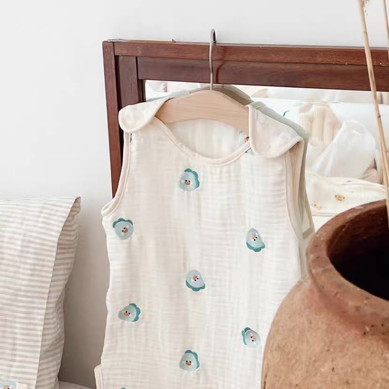 South Korea Cute Baby Gauze Sleeping Bag Summer Thin Air-conditioned Room Sleeping Bag Baby Embroidered Kick-proof Sleepwear - Image 5