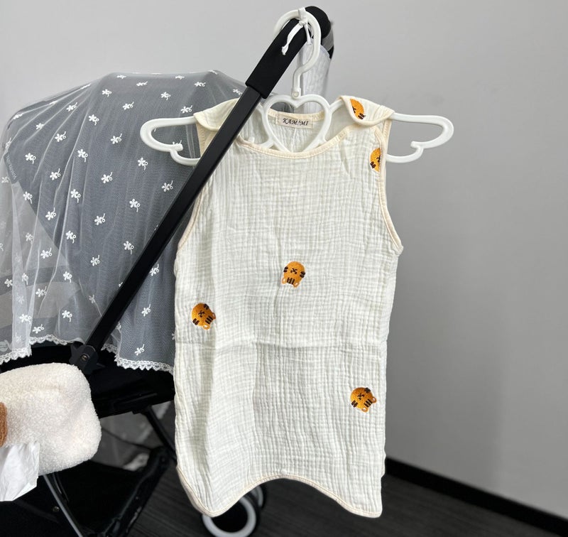 South Korea Cute Baby Gauze Sleeping Bag Summer Thin Air-conditioned Room Sleeping Bag Baby Embroidered Kick-proof Sleepwear - Image 1