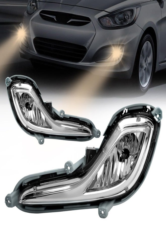 OKSIWA Halogen Fog Lights for 2012-2017 Hyundai Accent, Front Bumper Replacement Lamps with Wiring Harness, Clear Lens, Weather Resistant, Improves Visibility - Image 1