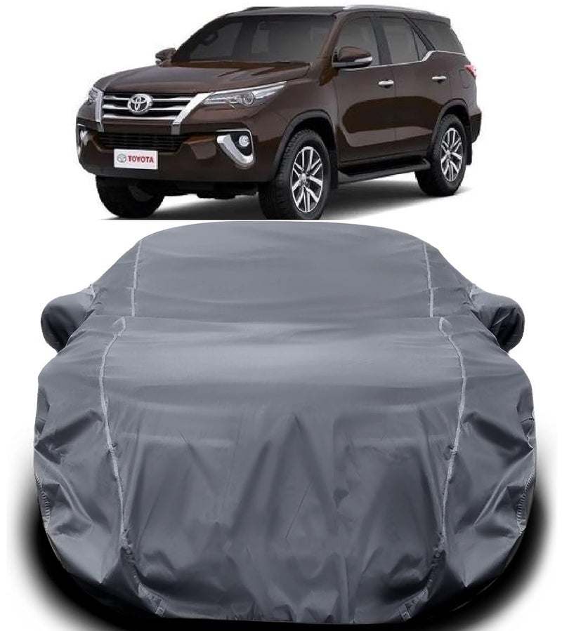 PODWILS Toyota Fortuner Car Cover - Waterproof with Triple Stitched Fully Elastic Ultra Surface Body Protection (Grey Look) - Image 1