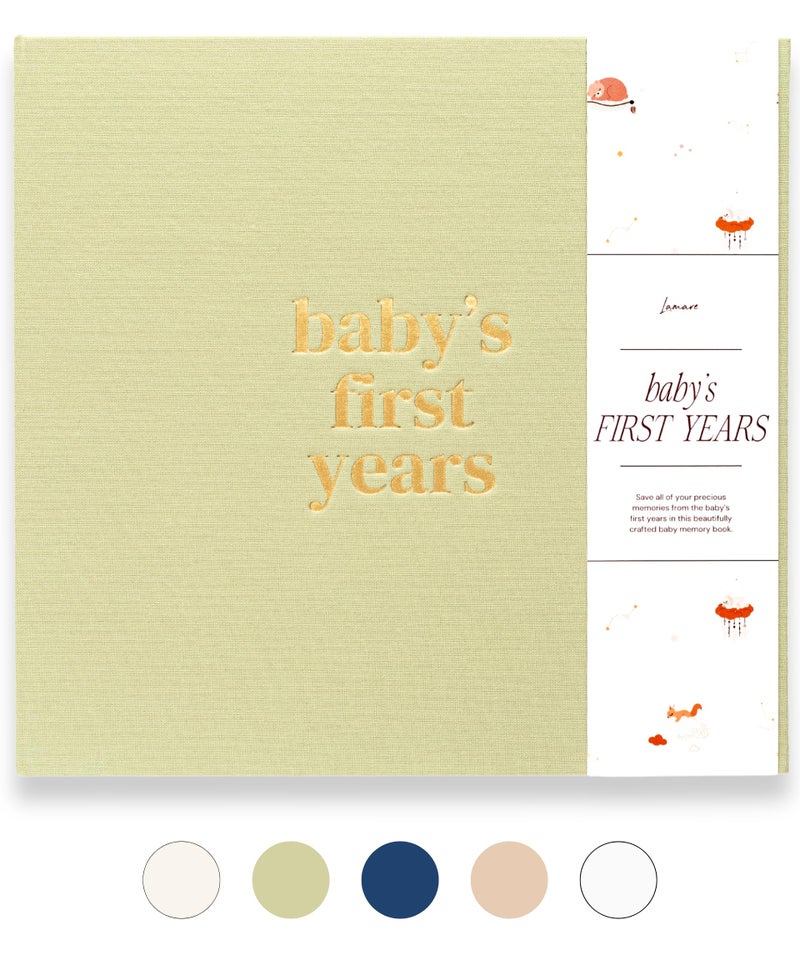 Lamare Baby First Year Book â€“ Baby Memory Book for Girls & Boys - Baby Milestone Book from Pregnancy to Childhood â€“ Cute Baby Book Keepsake Gift - Image 1