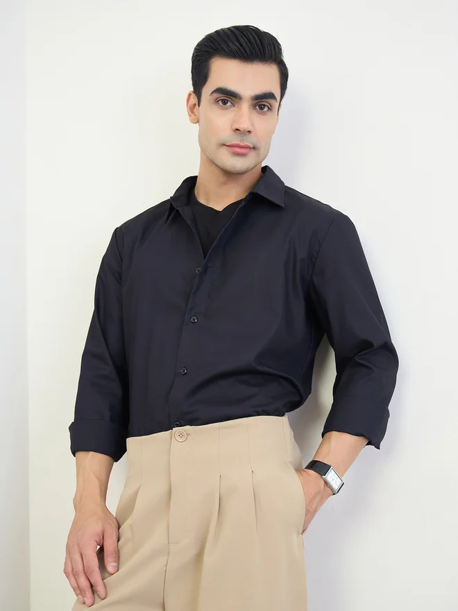 Styli Men Regular Fit Solid Shirt