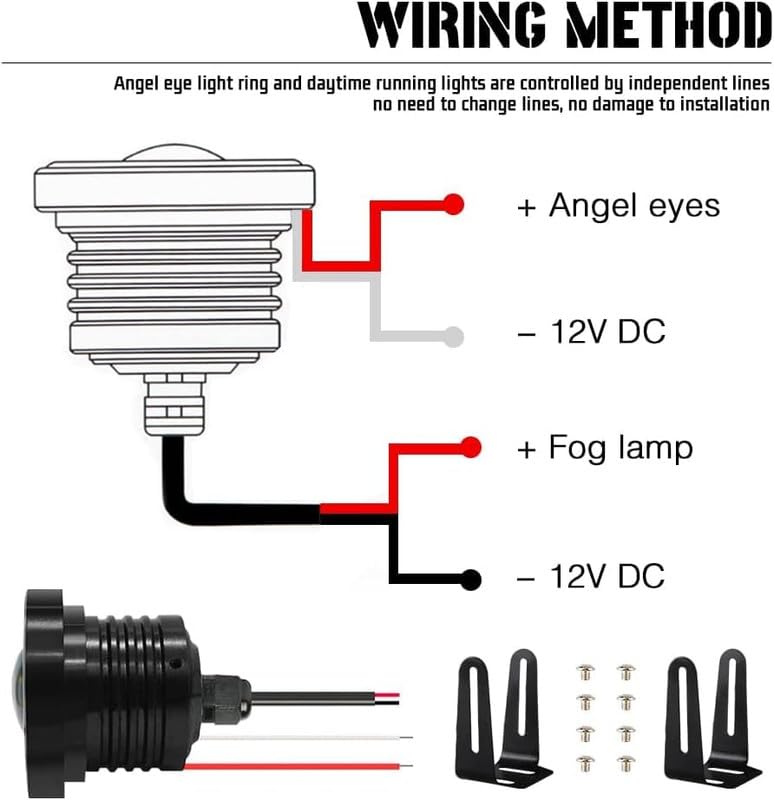 LOVMOTO Universal Led Fog Light Projector Blue Halo Angel Eye Ring 12V Super Bright High Power 10w Projector For Headlight Car COB DRL Driving Light Fog Lamp Bulbs Comfortable With Kw-id - Image 4