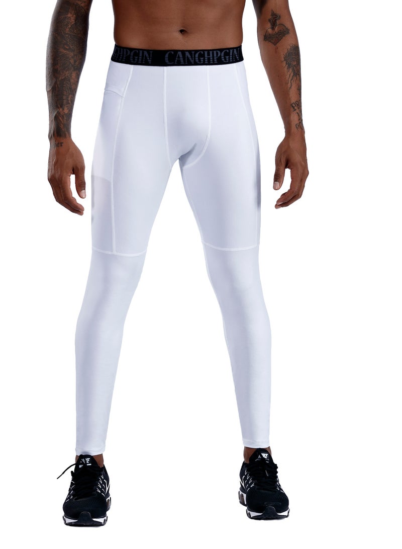 CANGHPGIN Men Quick Dry Breathable Sports Pant White  - Image 2