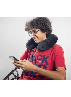 Generic Travel Neck Pillow – Memory Foam Cushion for Neck Support, Comfortable and Portable, Black  - Image 3
