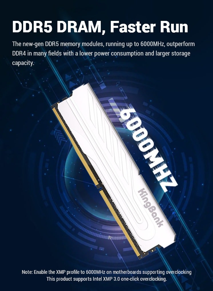KINGBANK Ddr5 8Gb Ram KingBank Ddr5 16Gb (8Gbx2) 6000Mhz Desktop Memory Ram Udimm Dual-Channel Xmp 3.0 Hynix/Samsung Chip Internal Memory For Pc  - Image 3