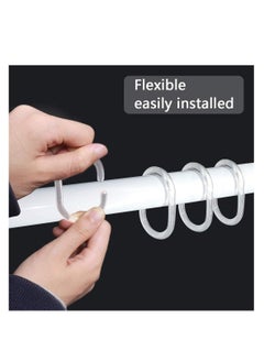 SYOSI Shower Curtain Rings, 24Pcs Plastic Curtain C Rings Hook Hanger Bath Drape Loop Clip Glide Bathroom Shower Window Rod Clear  - Image 5
