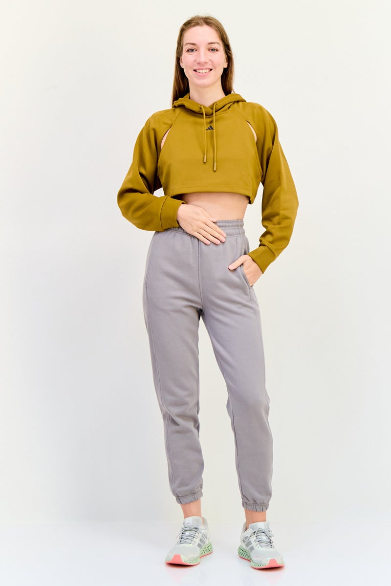 Adidas Women Sportswear Fit Long Sleeve Outdoor Hoodie, Brown - Image 2