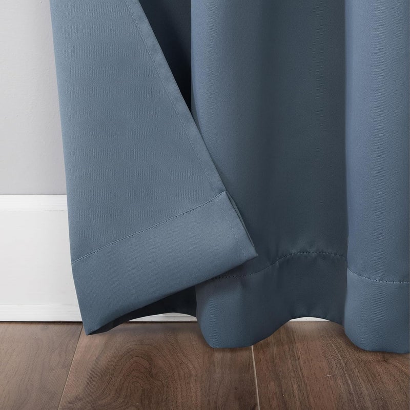 Sun Zero Easton Energy Saving Blackout Grommet Curtain Panel, 40" x 95", Denim Blue - Image 4