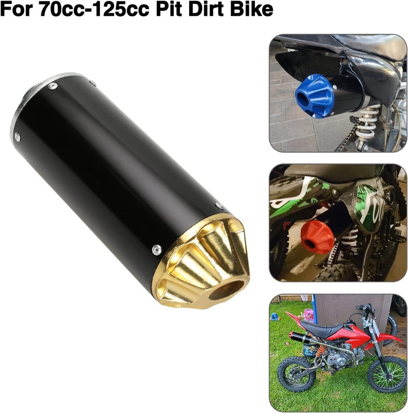 FVRITO High Performance Exhaust Pipe Muffler Silencer Assembly Kit for CRF50 XR50 Apollo DB-x14 x18 Chinese 70cc 110cc 125cc SSR Taotao DB14 DB10 Rocketa X-pro x8 Pit Dirt Bike Motocrosss Gold - Image 5