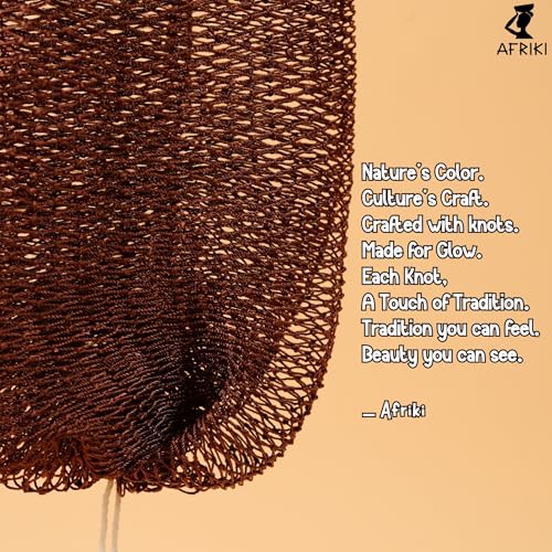 AFRIKI African Net Sponge – Exfoliating Body Scrubber, Black Owned & Rooted in Africa, All Skin Types | 45 in Long (Brown) - Image 4