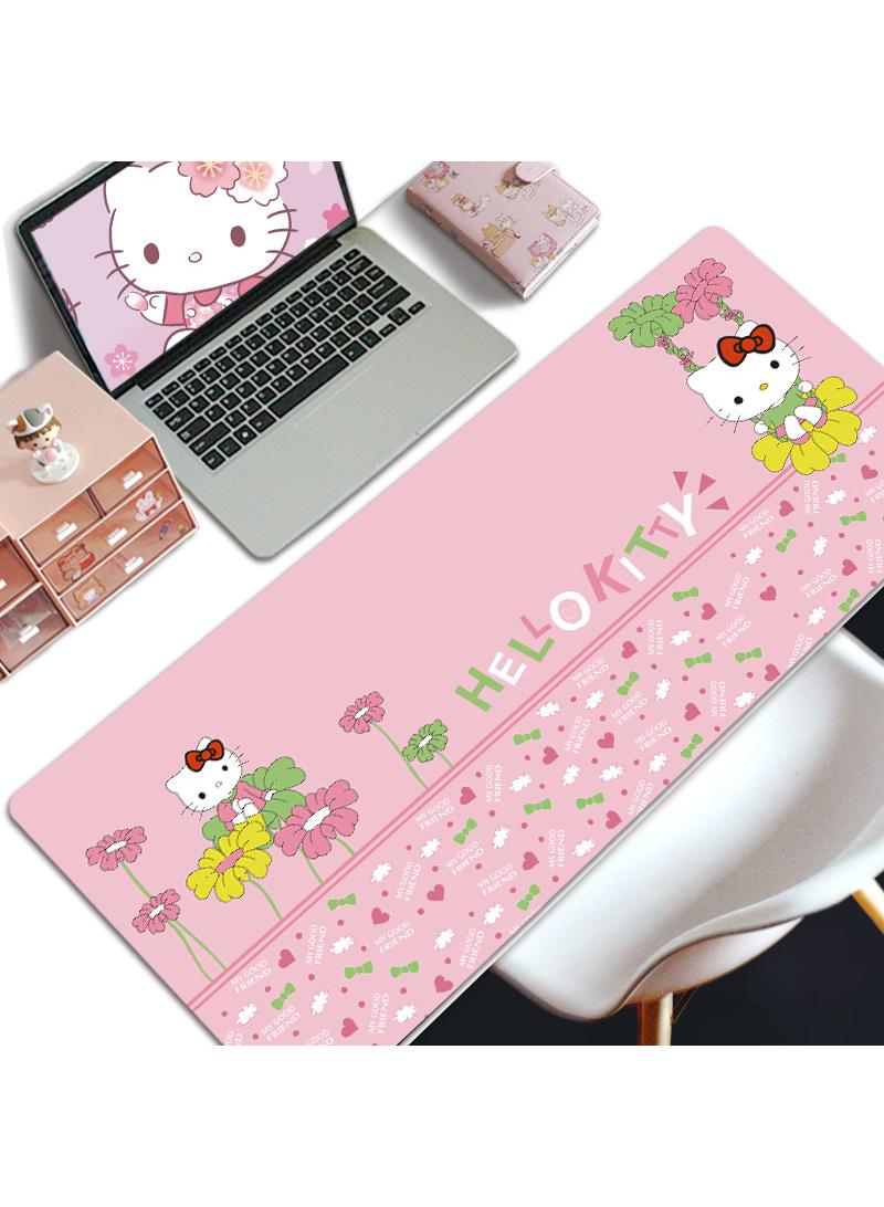مرحبا كيتي فتاة لعبة هدية لوحة الماوس وسادة مكتب كبير تطول وسادة خياطة حافة لوحة الماوس وسادة الماوس طويلة ومكافحة زلة المطاط قاعدة لوحة الماوس 800x300x4mm - Image 1