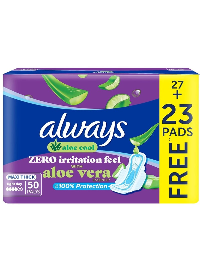 Always Cool & Dry, No Heat Feel, Maxi Thick, Large Sanitary Pads with Wings, 50 pad count - Image 1