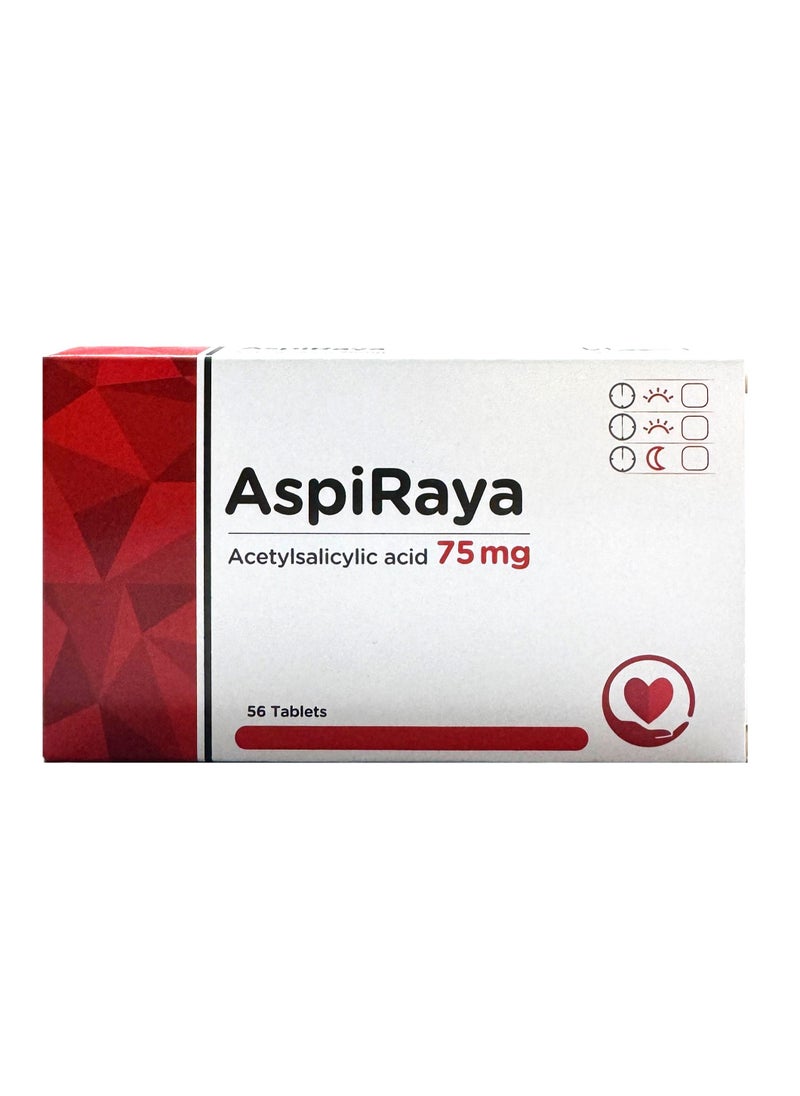 AspiRaya Acetylsalicylic Acid 75mg 56 Tablets 