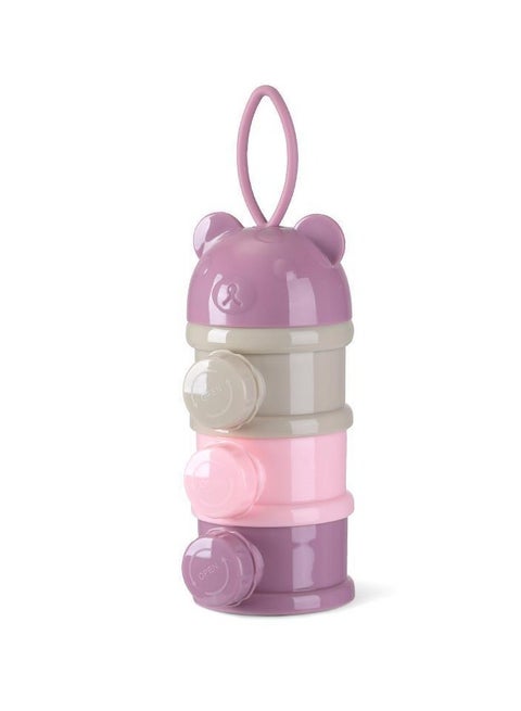 3 Layers Baby Milk Powder Formula Dispenser On The Go, Formula Container for Travel, Non-Spill Stackable Baby Snack Storage Container with Handle,BPA Free,Purple