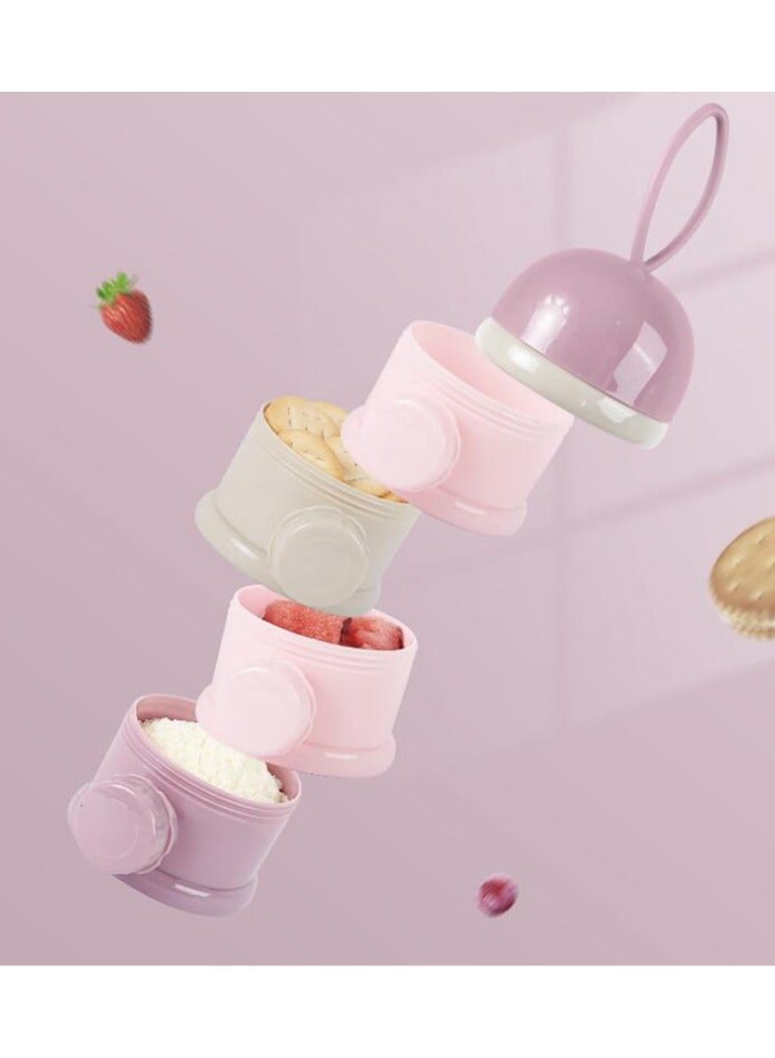 أوريتي 3 طبقات حليب مسحوق حليب الأطفال موزع الصيغة أثناء التنقل ، حاوية الصيغة للسفر ، حاوية تخزين الوجبات الخفيفة للأطفال غير القابلة للتكديس مع مقبض ، خالية من bpa ، أرجواني - Image 2