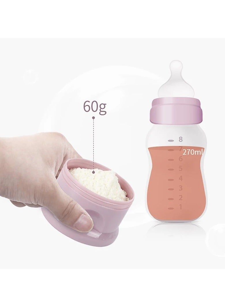 أوريتي 3 طبقات حليب مسحوق حليب الأطفال موزع الصيغة أثناء التنقل ، حاوية الصيغة للسفر ، حاوية تخزين الوجبات الخفيفة للأطفال غير القابلة للتكديس مع مقبض ، خالية من bpa ، أرجواني - Image 3