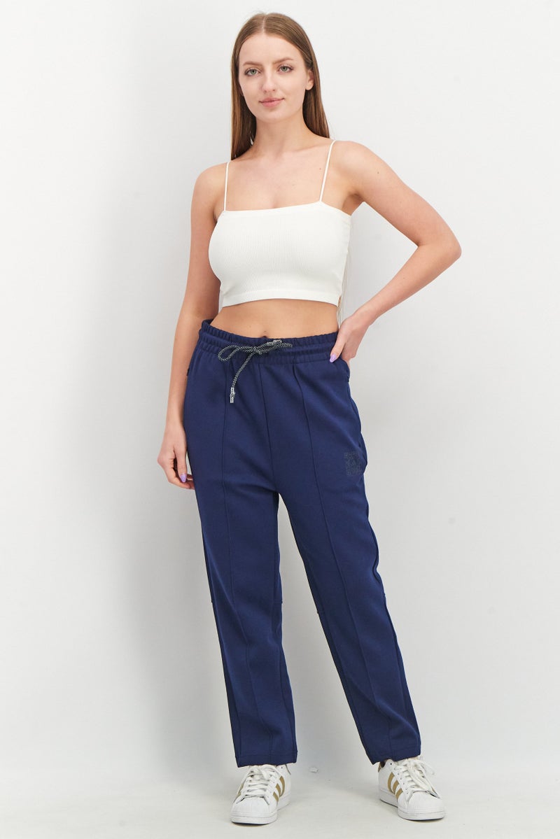 Adidas x Karlie Kloss Women Regular Fit Training Sportswear Pants, Navy - Image 2