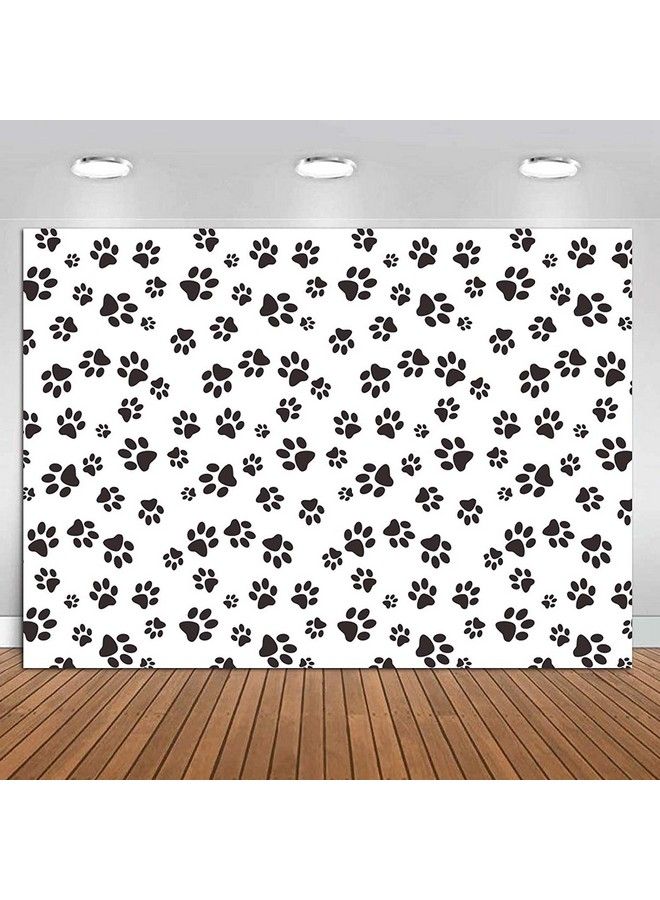 Fanghui خلفية تصوير بطباعة آثار الأقدام 7X5 قدم لعيد ميلاد سعيد لوازم الحفلات زينة حفلة جرو الكلب خلفية تصوير لمناسبة استحمام الطفل زينة حفلة مكافآت الحيوانات الأليفة طاولة الحلوى دمى استوديو التصوير - Image 1