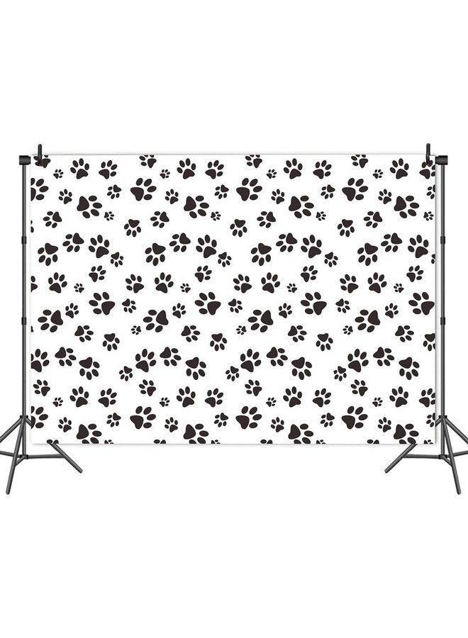 Fanghui خلفية تصوير بطباعة آثار الأقدام 7X5 قدم لعيد ميلاد سعيد لوازم الحفلات زينة حفلة جرو الكلب خلفية تصوير لمناسبة استحمام الطفل زينة حفلة مكافآت الحيوانات الأليفة طاولة الحلوى دمى استوديو التصوير - Image 3