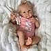 iCradle Lovely 18 inch Reborn Baby Doll Girl Soft Body Vinyl Silicone Realistic Baby Doll Lifelike Newborn Doll Kids Toy for Ages 3 Blonde Hair Doll - Image 3