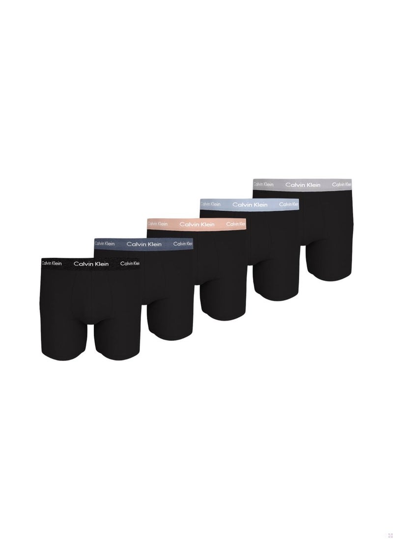 CALVIN KLEIN Men's  5 Pack Boxer Briefs - Cotton, Black 