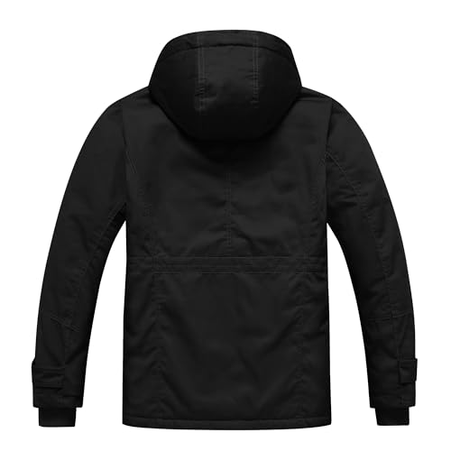 Dr.Cyril Men's Thick Winter Jackets Fleece Lined Thick Jackets Hood Work Jackets Coat Cotton Military with Cargo Pockets - Image 3