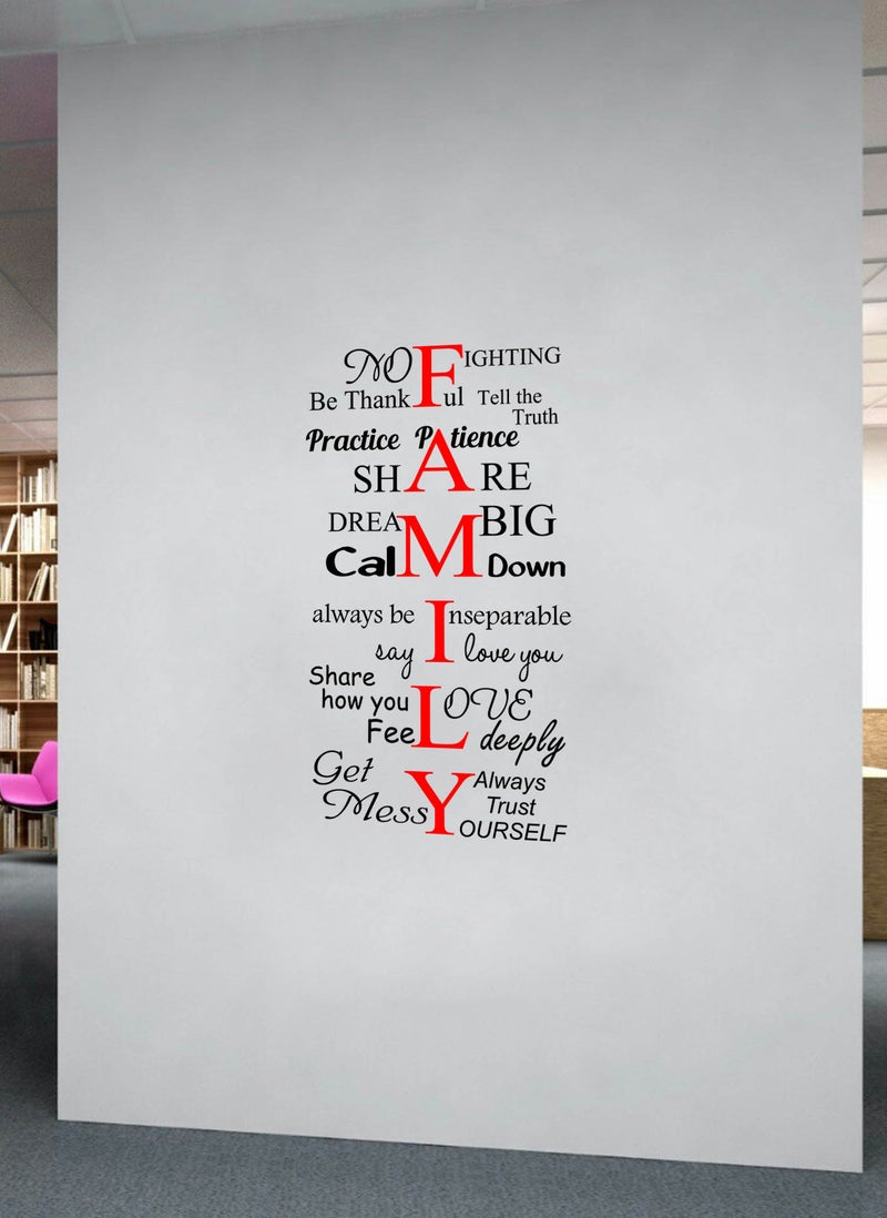 Spoil Your Wall ملصق جدار اقتباس العائلة - فنون الجدران ديكور المنزل - ملصق جدار، 60x115 سم من Spoil Your Wall - Image 1
