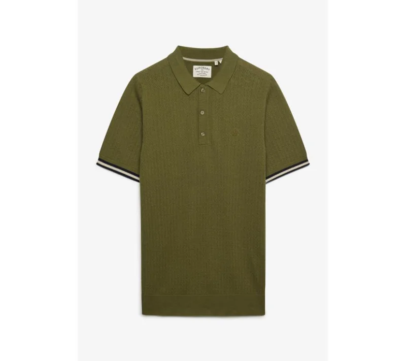 Superdry Knitted Texture Short Sleeve Polo Shirt