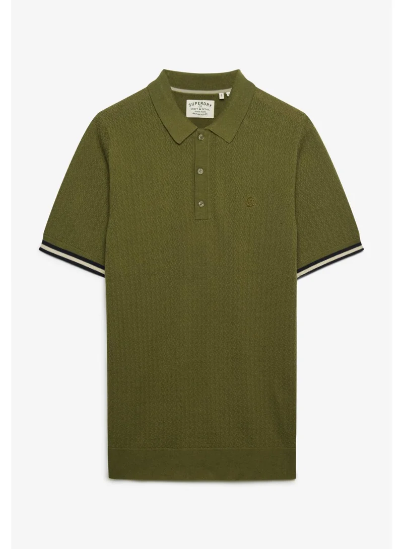 Superdry Knitted Texture Short Sleeve Polo Shirt