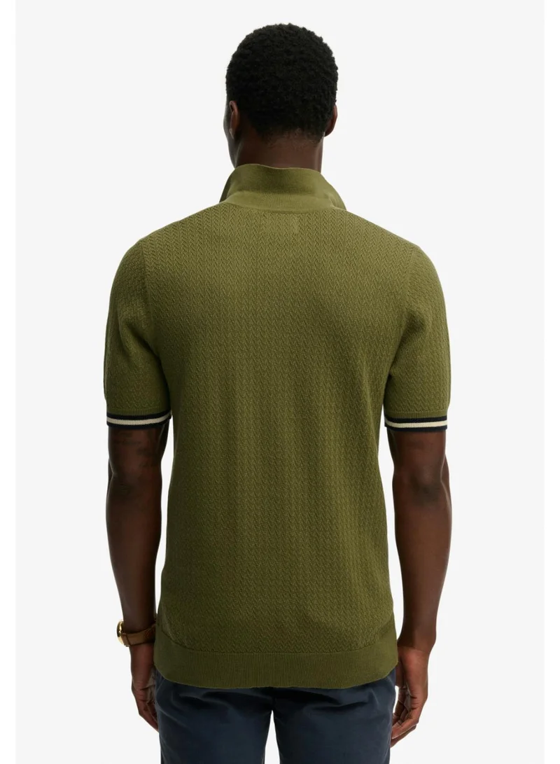 Superdry  Knitted Texture Short Sleeve Polo Shirt for Men | Best Price UAE