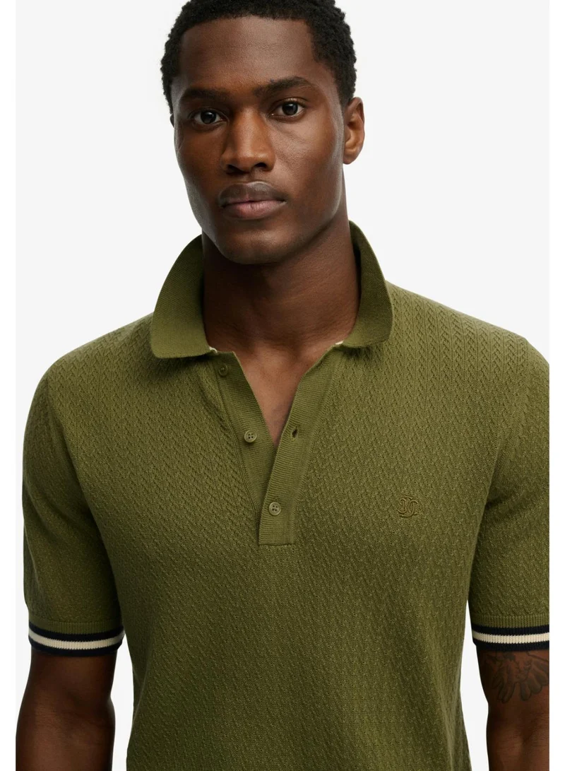 Superdry  Knitted Texture Short Sleeve Polo Shirt for Men | Best Price UAE