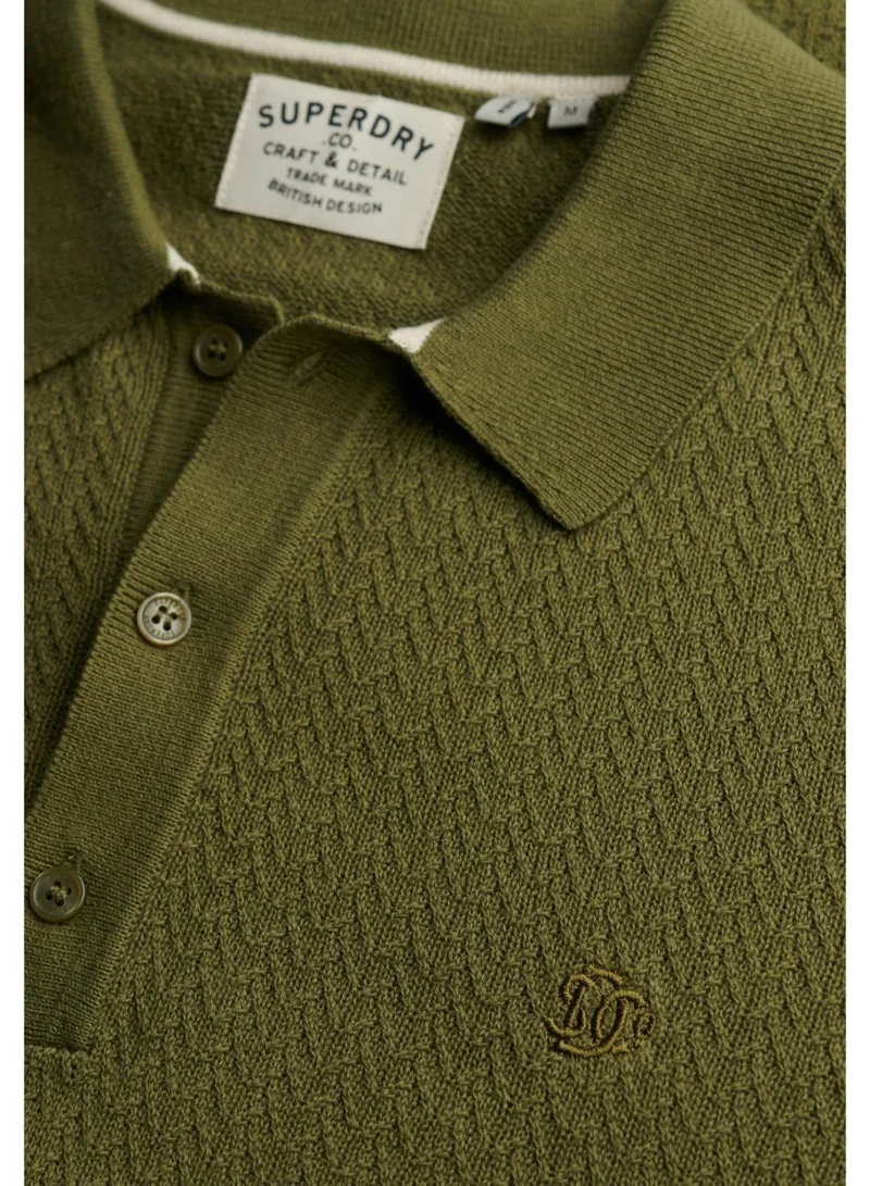 Superdry  Knitted Texture Short Sleeve Polo Shirt for Men | Best Price UAE
