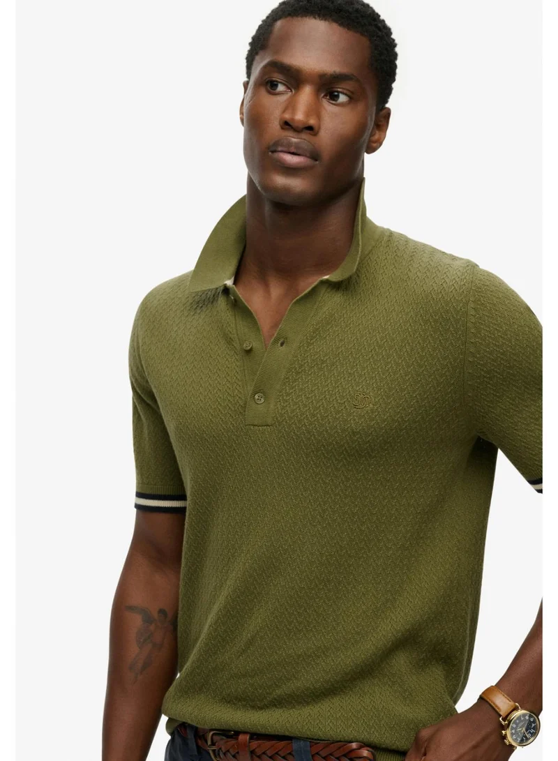 Superdry  Knitted Texture Short Sleeve Polo Shirt for Men | Best Price UAE