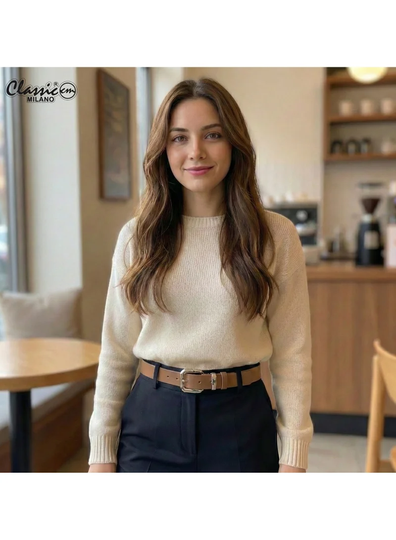 Classic Milano Tan (SGPU32) Classic Milano Women's Belt with Gift Box; Faux Leather Ladies Belt for Dresses, Jeans & Gowns; Stylish Womens Belt; Adjustable Girls Belt; Belt for Women | Full Length: 110 CM (Free Size - Fits up to the waist of 40 Inches / 100 CM) for Women | Best Price UAE