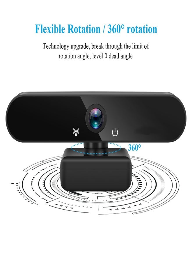 USB Full HD Web Camera with Microphone Black - Image 3
