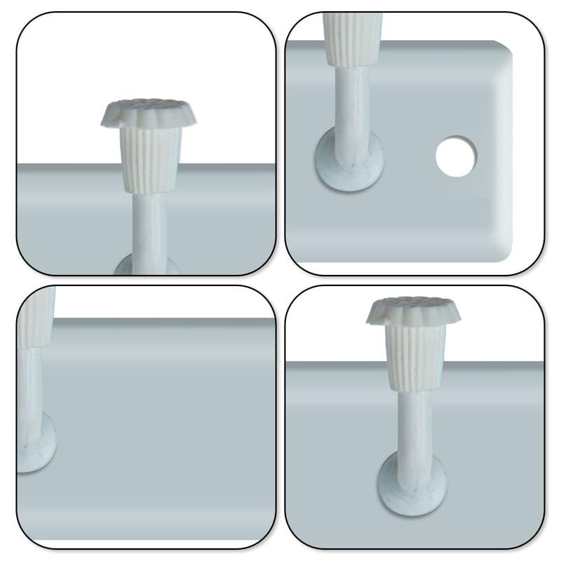 Hepiack Metal 6Hook DoorWall Cloth Hanger with Screws for Bathroom Kitchen White Pack of 4 - Image 4