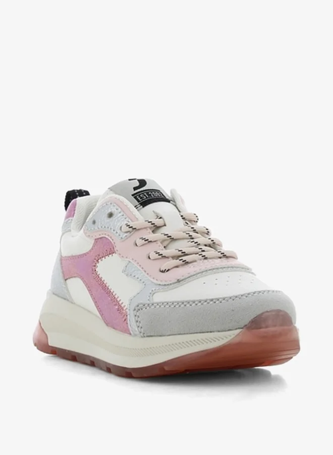 SJ Girls' Panelled Lace-Up Sports Shoes