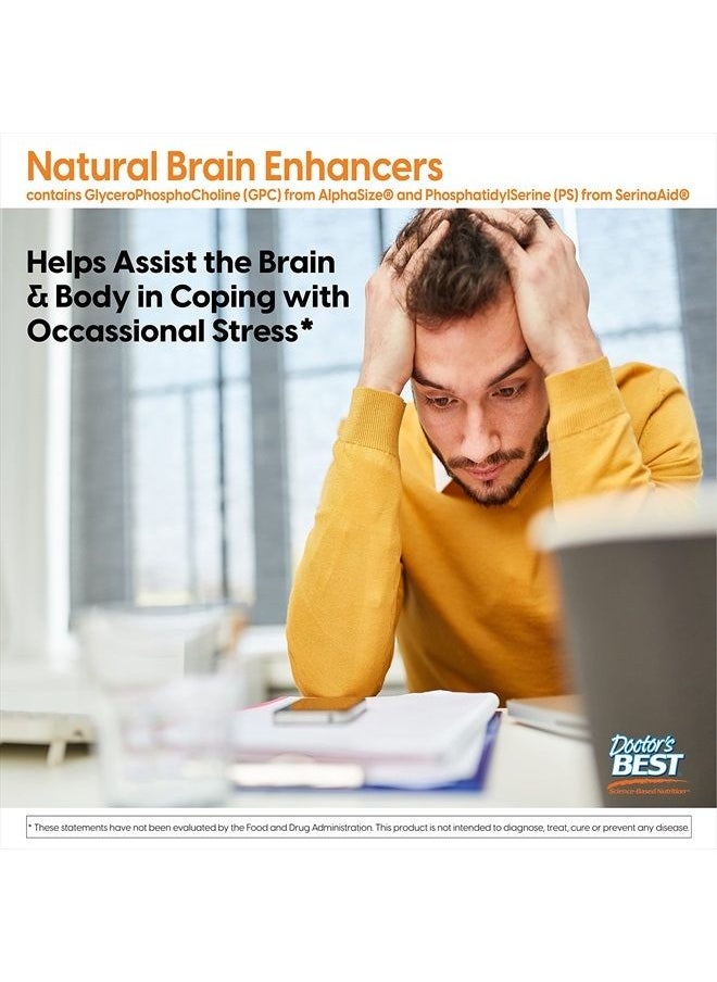 Doctor's BEST Doctor's Best Natural Brain Enhancers, Non-GMO, Vegan, Gluten Free, 60 Veggie Caps  - Image 3