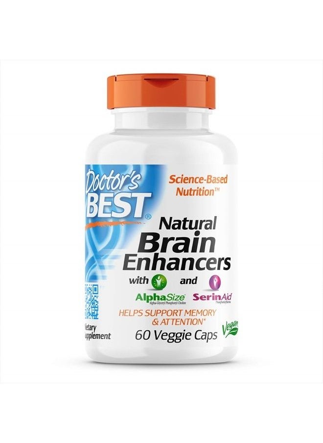 Doctor's BEST Doctor's Best Natural Brain Enhancers, Non-GMO, Vegan, Gluten Free, 60 Veggie Caps  - Image 1