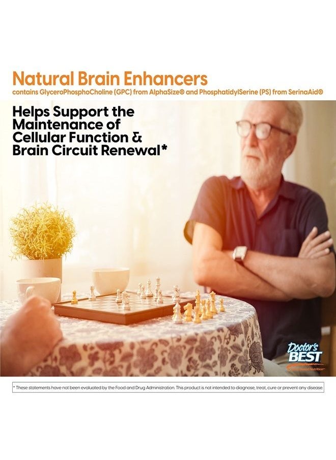 Doctor's BEST Doctor's Best Natural Brain Enhancers, Non-GMO, Vegan, Gluten Free, 60 Veggie Caps  - Image 4
