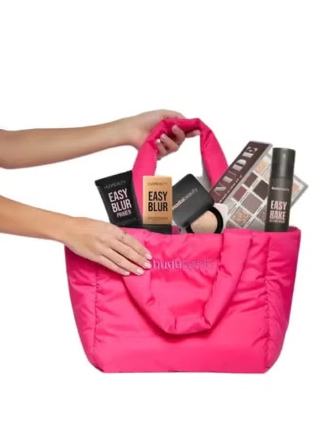 هدى بيوتي شنطة "روز جيلي" الورديّة من هدى بيوتي | حقيبة عملية أنيقة مقاومة للماء - Image 2