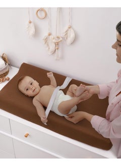 Blissful Diary Blissful Diary Muslin Changing Pad Cover for Girls Boys, Ultra Soft Breathable Cotton, Baby Diaper Change Table Pad Covers, 2Pack (Sunshine&Brown)  - Image 4