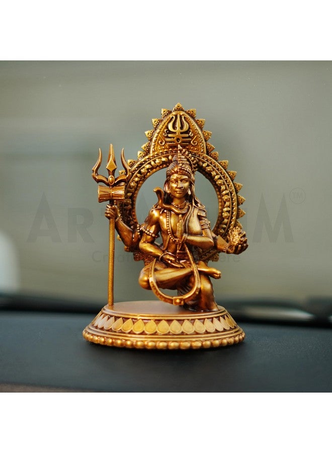 Artarium Artarium Ardhanarishvara Idol Ardhnarishwar Statue Shiv Parvati Idol Shiv Parvati Double Avatar Statue for Car Dashboard and Home Decor Showpiece (Ardhanarishvara Antique 3.93 Inch) - Image 2